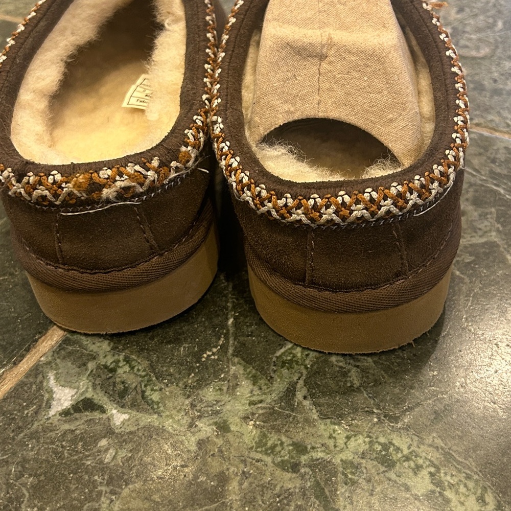 UGG Kids Brown Suede Slippers - Picture 6 of 7